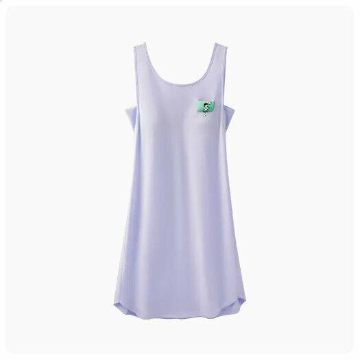 熱賣帶胸墊防走光無袖家居服睡衣裙【帶杯款】淺紫】（尺碼：M-XL碼）(下單後請聯絡客服確認發貨尺碼)