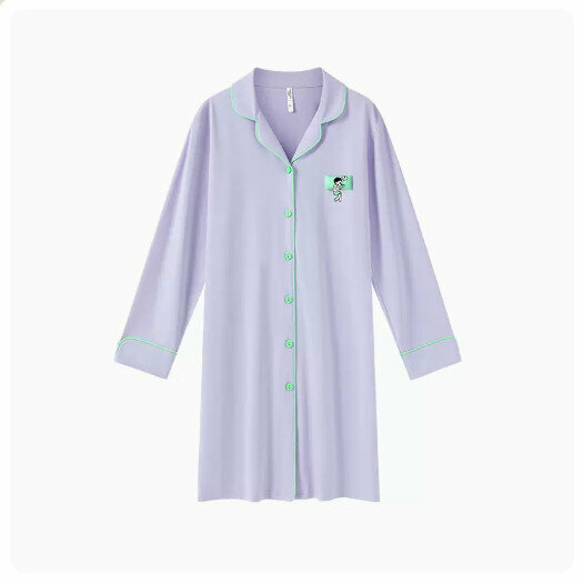 熱賣純棉長款家居服睡衣裙【荳蔻紫】（尺碼：M-XL碼）(下單後請聯絡客服確認發貨尺碼)