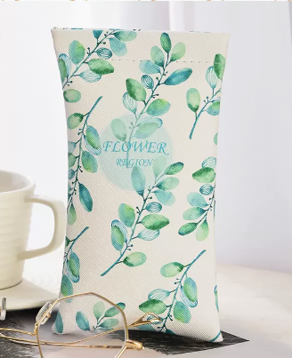 Hot selling printed glasses bag (Specification: green leaves and green)