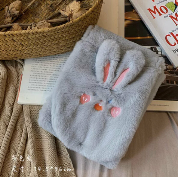 Popular winter thickened plush scarf (gray rabbit) [one size fits all]