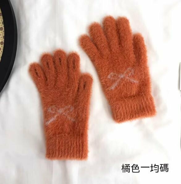 Popular winter velvet thickened warm gloves (orange) [one size fits all]