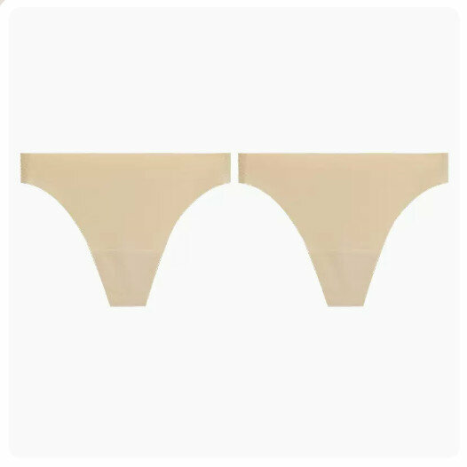 Popular style (2 pieces) T-shaped ice silk seamless underwear [skin color + skin color] (size: M-XL) (please contact customer service to confirm the delivery size after placing the order)