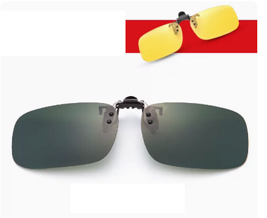 Popular myopia portable sunglasses with polarized sunglass lens clips (Specification: F040 dark green large size)