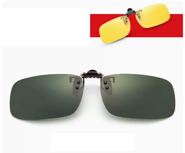 Popular myopia portable sunglasses with polarized sunglasses clips (Specification: F040 dark green medium size)