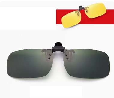 Popular myopia portable sunglasses with polarized sunglasses clips (Specification: F123 dark green large size)