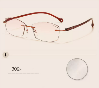 Popular high-definition anti-blue light high-end anti-fatigue farsighted rimless reading glasses (Specification: 302 Charm Red, anti-blue light 100 degrees [recommended for 45-49 years old])