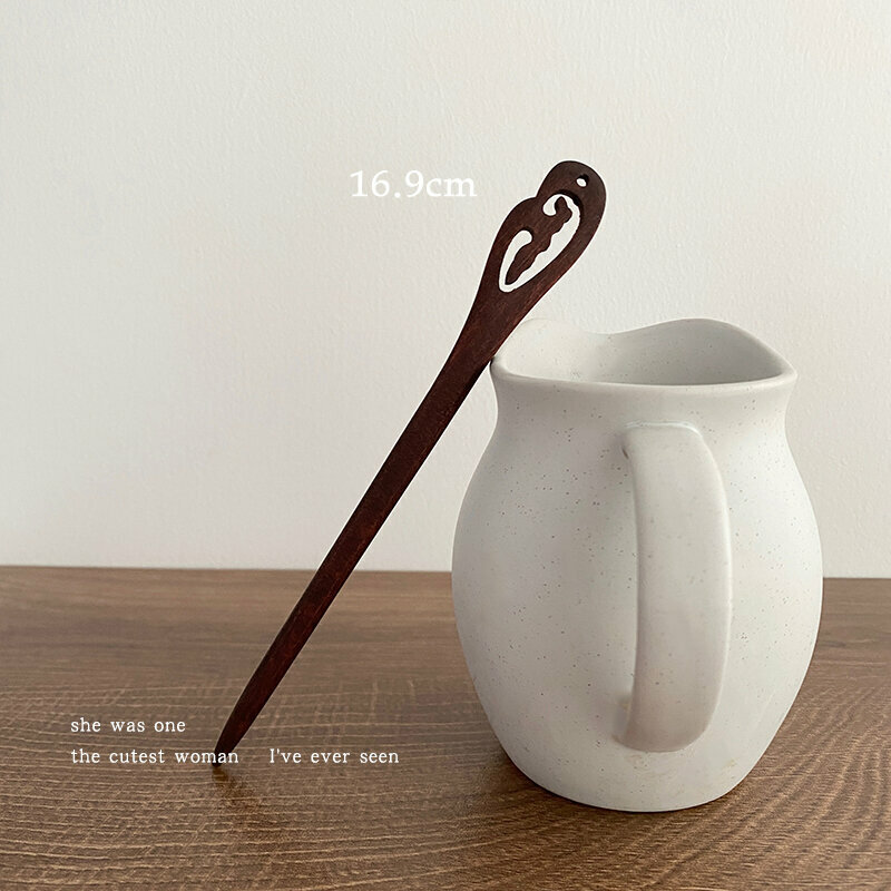 Popular ancient style wooden hairpin hair accessories (red peach wood-Yunqing)