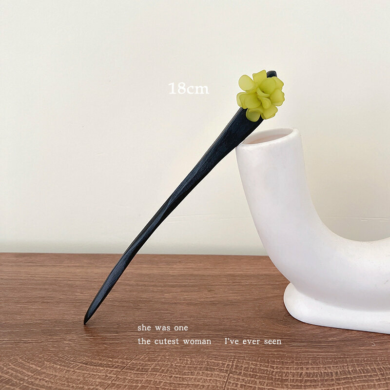 Hot style antique wooden hairpin hair accessories (green flowers)