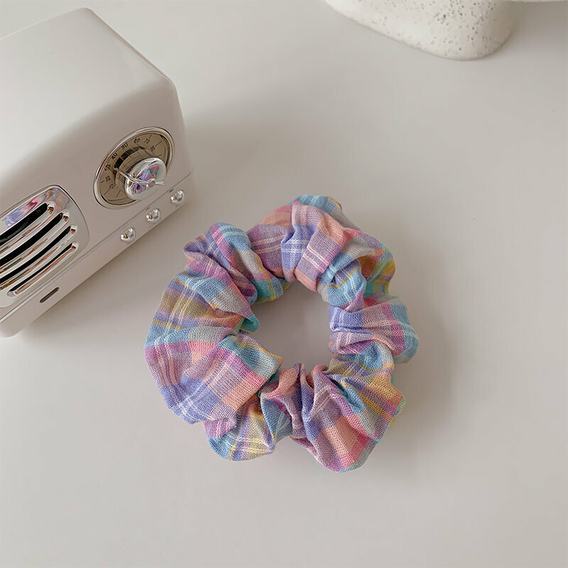 Popular fashion hair ties and hair accessories (rainbow candy grid)