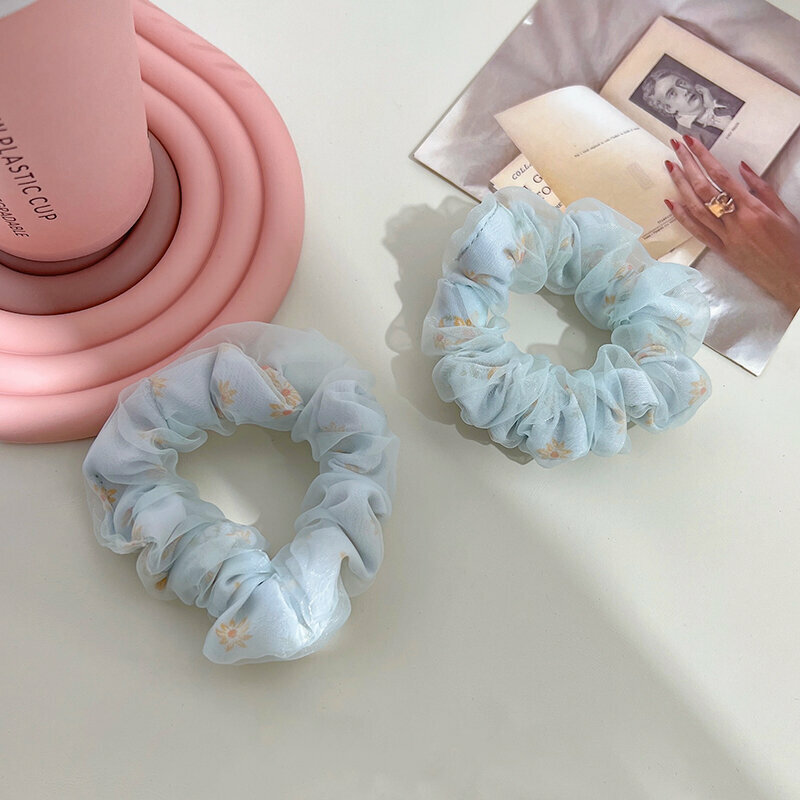 Popular fashionable hair ties and hair accessories (2 small blue sizes)