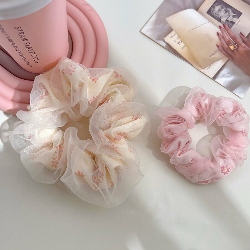 Popular fashionable hair ties and hair accessories (1 rice large + 1 pink small)