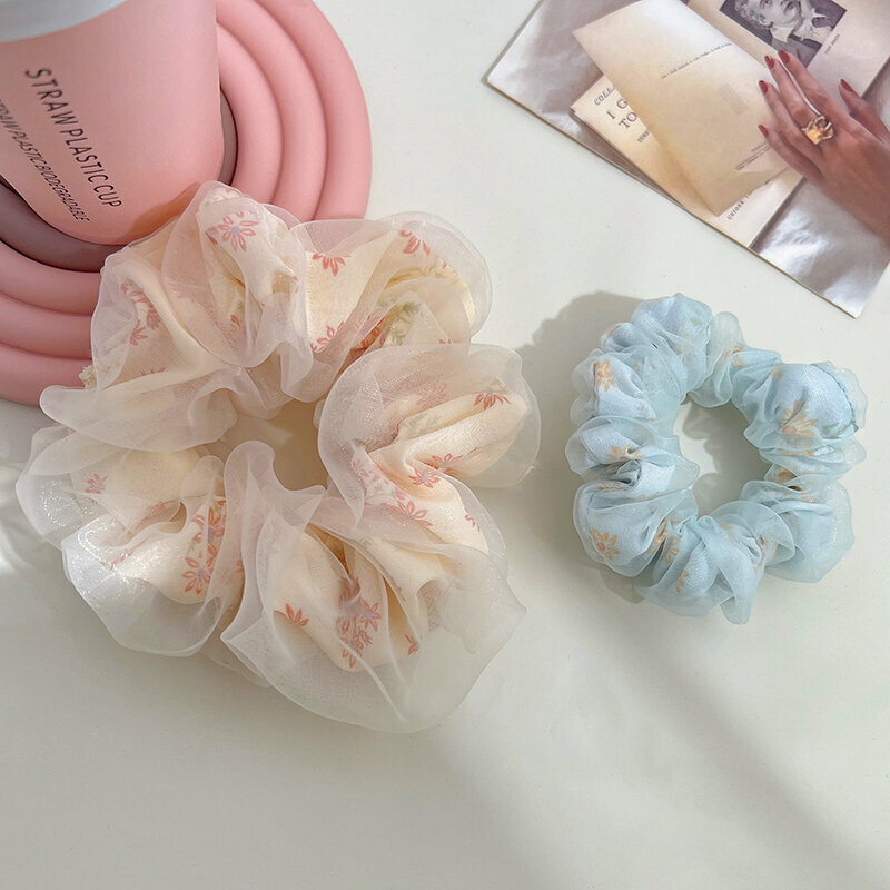 Popular fashionable hair ties and hair accessories (1 large rice + 1 small blue)