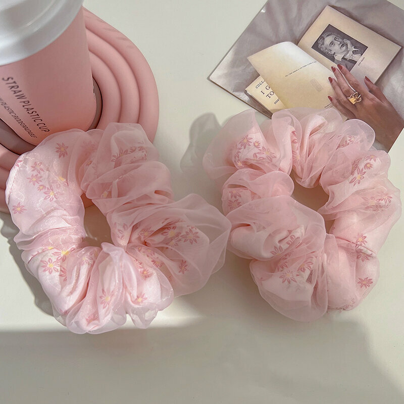 Popular fashionable hair ties and hair accessories (pink large size 2 pieces)