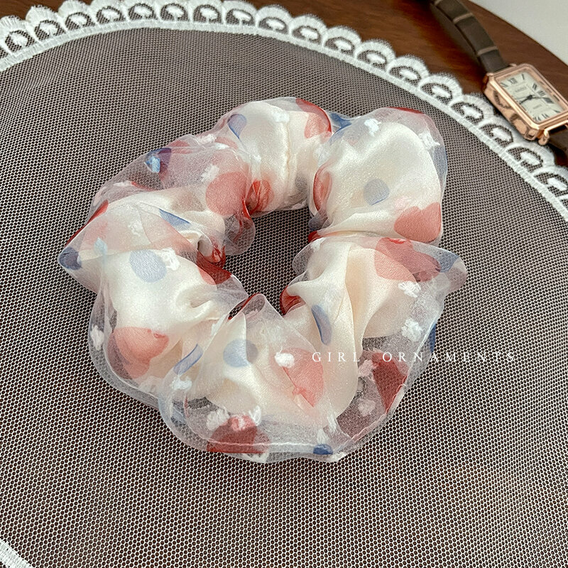Popular fashion hair ties and hair accessories (red love heart)