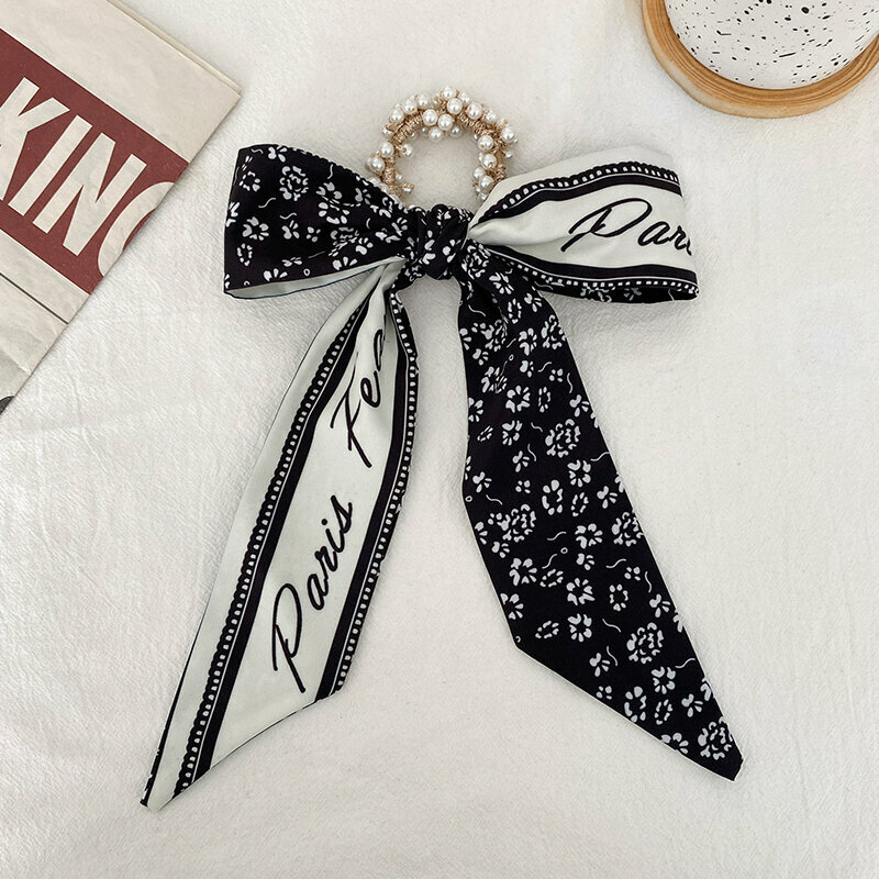Popular fashion bow hair tie hair accessories (letters + floral - hair rope)