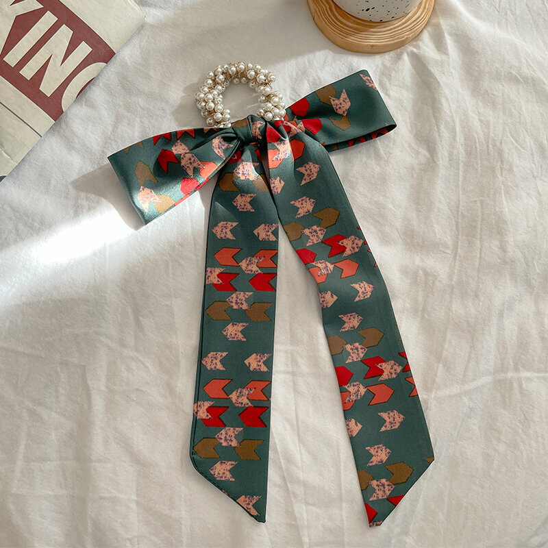Popular fashion bow hair tie hair accessory (dark green - hair rope)