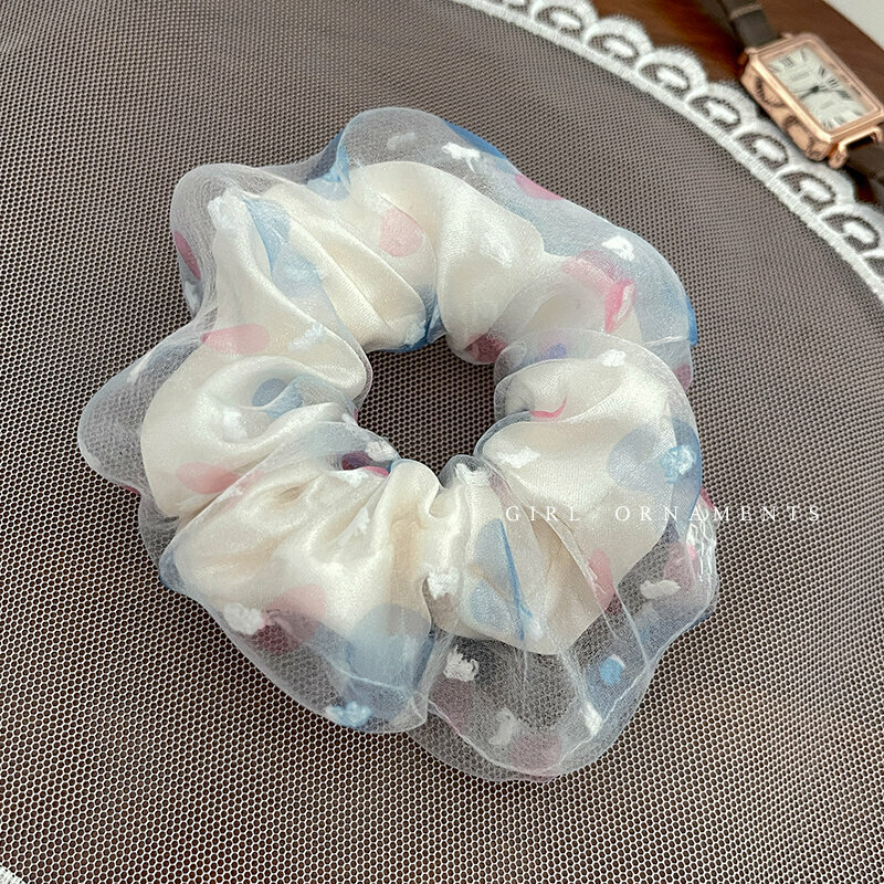 Popular fashionable hair ties and hair accessories (blue love heart)