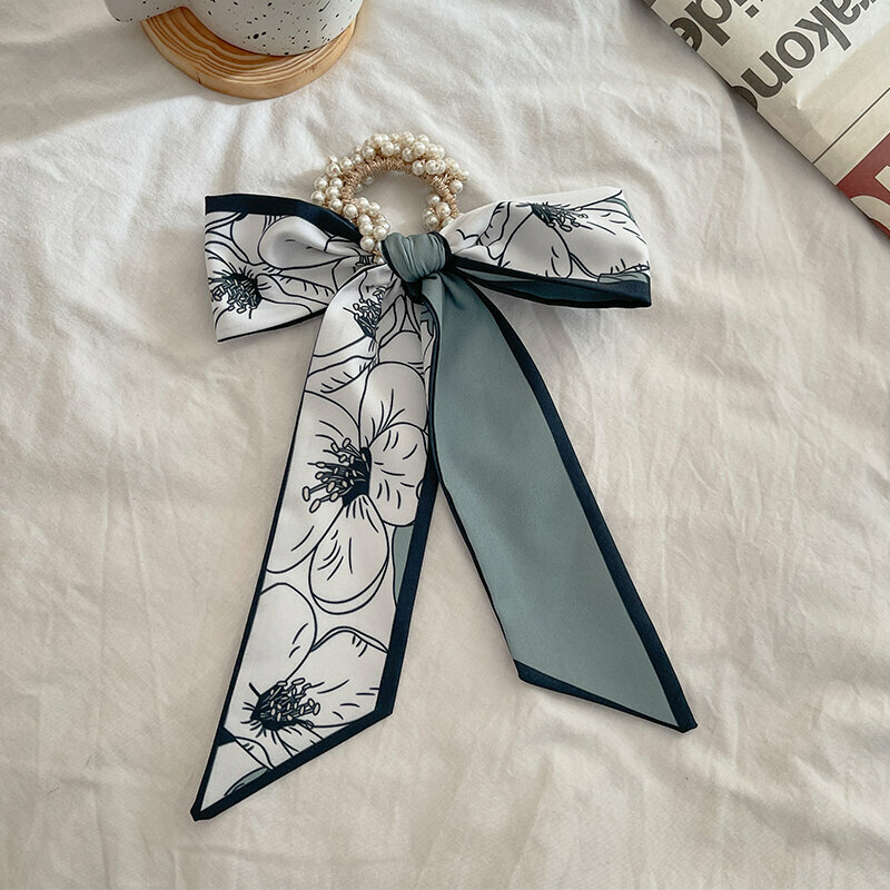 Popular fashion bow hair tie hair accessories (peach blossom core-hair rope)