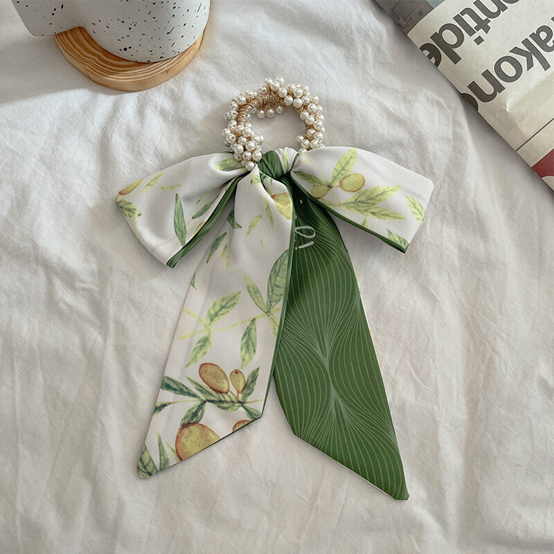 Popular fashion bow hair tie hair accessory (lime green-hair rope)