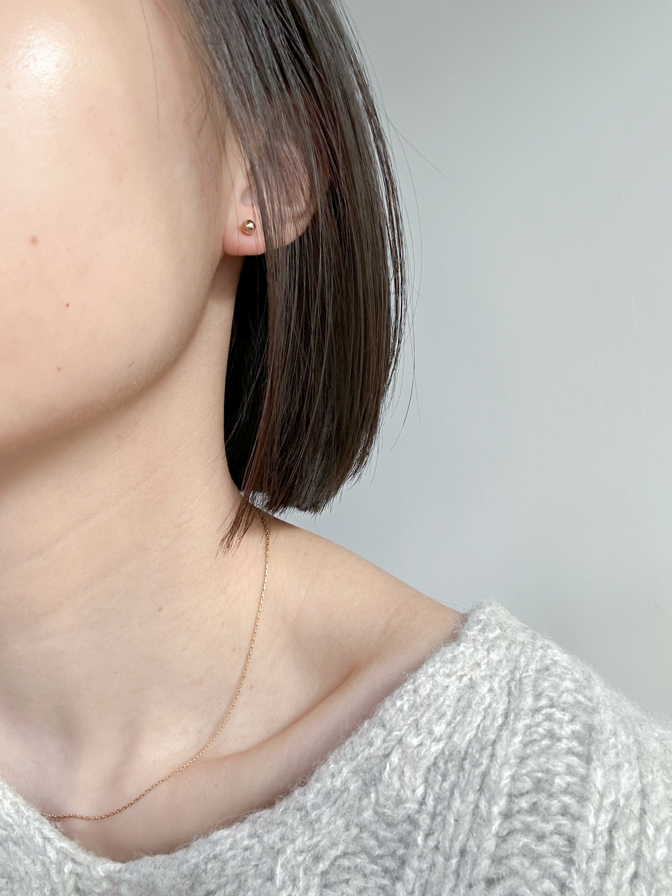 Jill | 極簡金豆耳環 14K包金