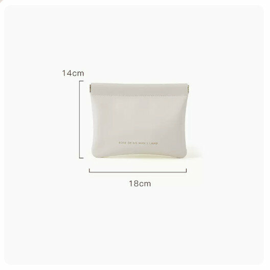 Hot recommendation portable cosmetic bag coin bag [Milk Apricot White-Large Size]