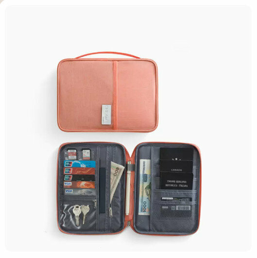 Hotly recommended multi-functional ID storage bag [large size-orange pink]