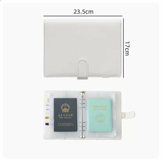 Hot recommendation card bag document storage bag [ivory white [can hold household registration book/vaccination certificate/ID card]