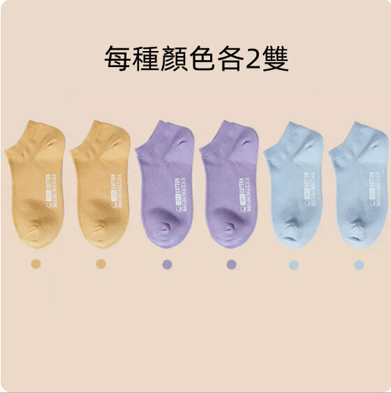 熱推春夏季薄款船襪（暖薑黃+心動紫+沁心藍【各兩雙】)【適合35-39碼】