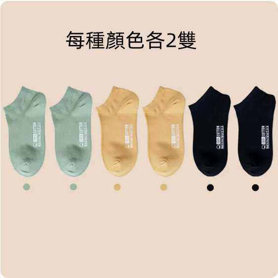 熱推春夏季薄款船襪（薄荷綠+暖薑黃+高級黑【各兩雙】)【適合35-39碼】