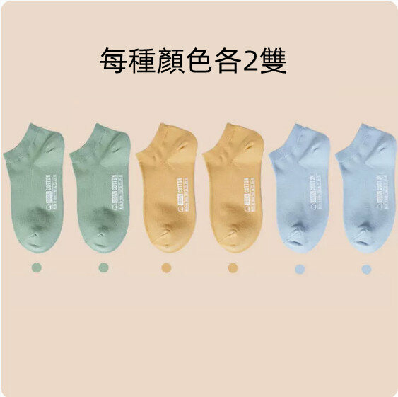 熱推春夏季薄款船襪（薄荷綠+暖薑黃+沁心藍【各兩雙】)【適合35-39碼】