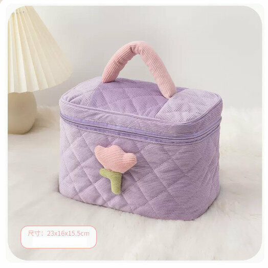 Hot Recommended Portable Cosmetic Bag Storage Box [Fantasy Purple Large Size]