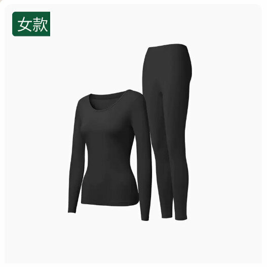 新款保暖內衣秋衣秋褲套裝【鯨黑【女款】（M-2XL碼） (下單後請聯絡客服確認發貨尺碼) 
