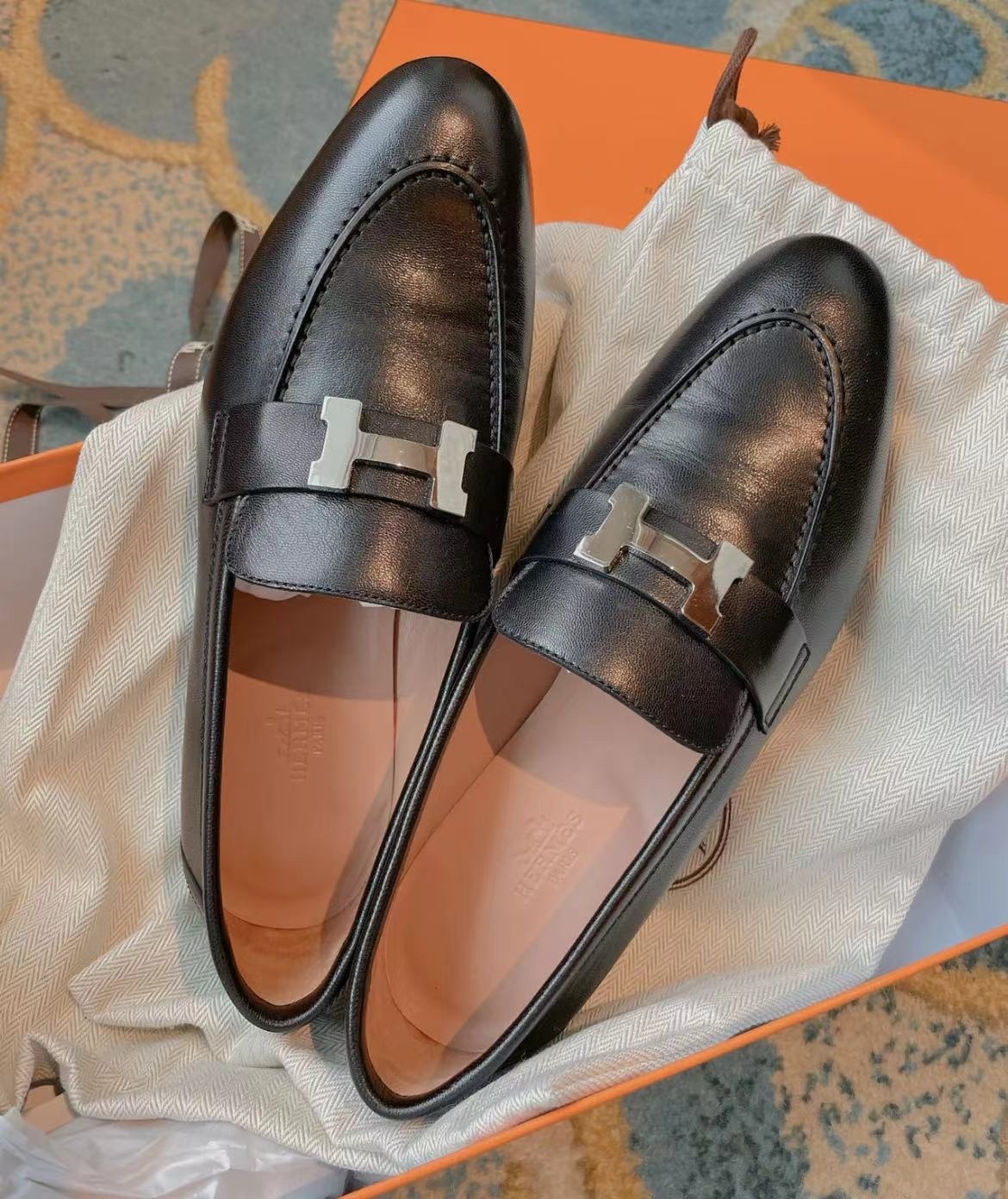 Hermes 樂福鞋銀扣 -M