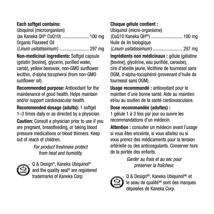 Webber Naturals Ubiquinol  CoQ10 100 mg., 100 Softgels [EXP：08/2029]
