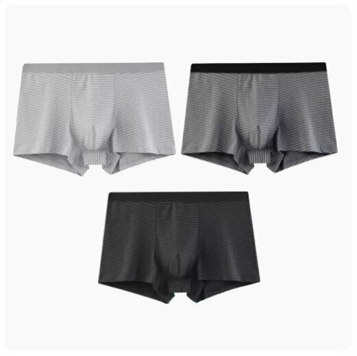 Hot recommendation [3 pieces] pure cotton antibacterial crotch boxer briefs [light gray + charcoal gray + black] (L-3XL size) (please contact customer service to confirm the delivery size after placing the order)