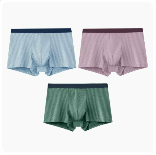 Hot recommendation [3 pieces] pure cotton antibacterial crotch boxer briefs [fog blue + bean paste + forest green] (L-3XL size) (please contact customer service to confirm the delivery size after placing the order)