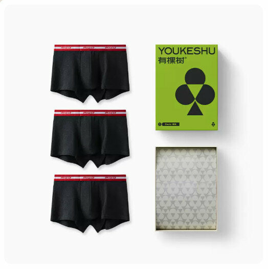 Hot recommendation [3 pieces] pure cotton crotch breathable boxer briefs [black and red + black and red + black and red] (L-3XL size) (please contact customer service to confirm the delivery size after placing the order)
