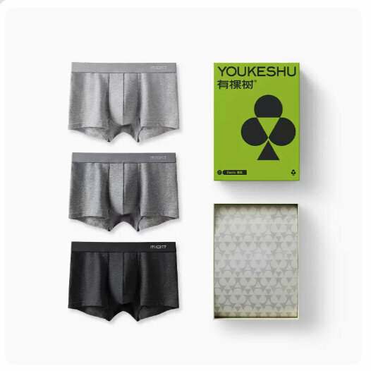 Hot recommendation [3 pieces] pure cotton crotch breathable boxer briefs [black + dark gray + medium gray] (L-3XL size) (please contact customer service to confirm the delivery size after placing the order)