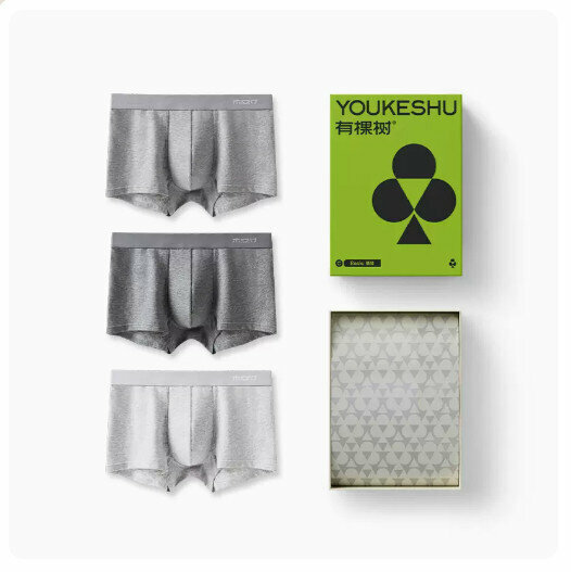 Hot recommendation [3 pieces] pure cotton crotch breathable boxer briefs [dark gray + medium gray + light gray] (L-3XL size) (please contact customer service to confirm the delivery size after placing the order)