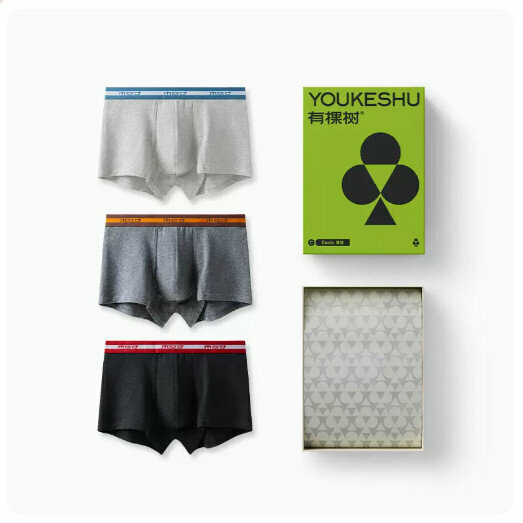 Hot recommendation [3 pieces] pure cotton crotch breathable boxer briefs [black and red + dark gray coffee + light gray blue] (L-3XL size) (please contact customer service to confirm the delivery size after placing the order)