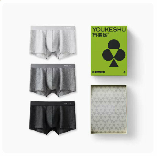 Hot recommendation [3 pieces] pure cotton crotch breathable boxer briefs [black + dark gray + light gray] (L-3XL size) (please contact customer service to confirm the delivery size after placing the order)