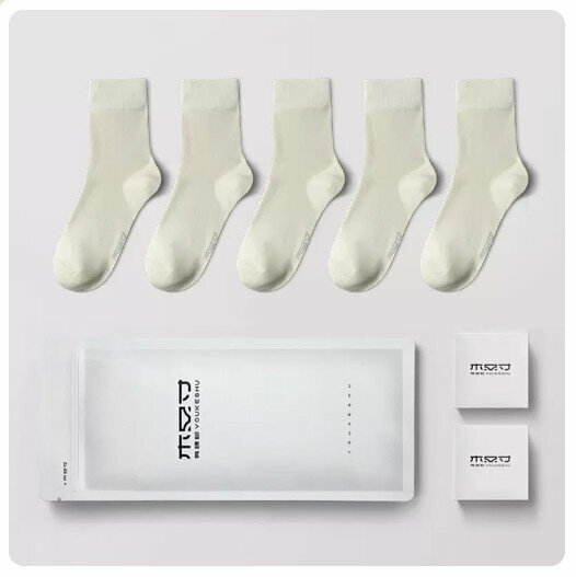 Hot recommendation (5 pairs) pure cotton anti-odor, sweat-absorbent and antibacterial socks [medium tube A] white + white + white + white + white] (38-41 yards/42-46 yards) (please contact customer service to confirm the delivery size after placing the order)