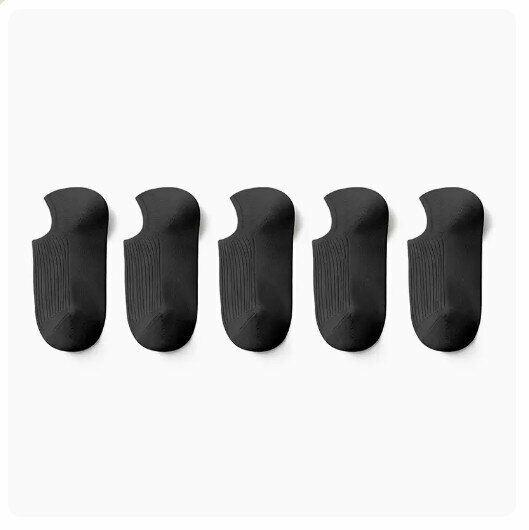 Hot recommendation (5 pairs) pure cotton anti-odor, sweat-absorbent and antibacterial socks [boat socks] haze black + haze black + haze black + haze black + haze black] (one size fits all)