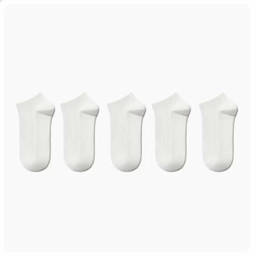 Hot recommendation (5 pairs) pure cotton anti-odor, sweat-absorbent and antibacterial socks [striped socks] white + white + white + white + white] (one size fits all)