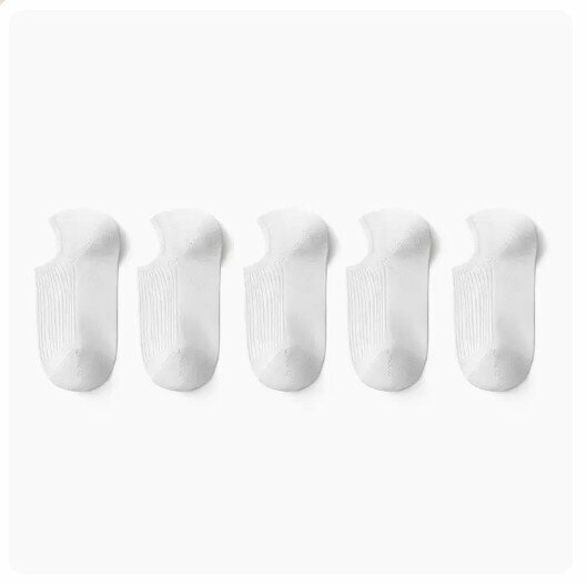 Hot recommendation (5 pairs) pure cotton anti-odor, sweat-absorbent and antibacterial socks [boat socks] original white + original white + original white + original white + original white] (one size fits all)