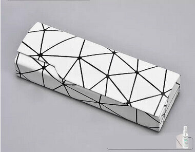 Hot-recommended high-end portable anti-pressure glasses case (specification: lattice white [free cleaner + glasses cloth])