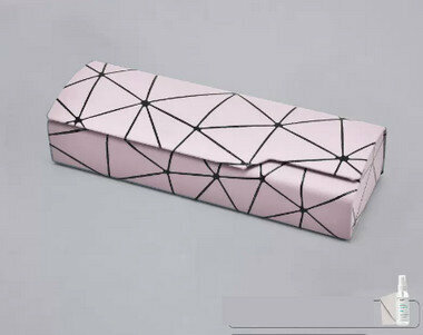 Hot-recommended high-end portable anti-stress glasses case (specifications: lattice powder [free cleaner + glasses cloth])