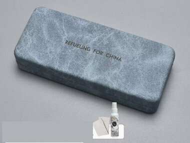 Hot recommended high-end portable anti-pressure glasses case (Specification: Wenluan-Haze Blue [Free Cleaner + Glasses Cloth])