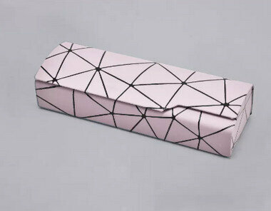 Hot-recommended high-end portable anti-pressure glasses case (specification: lattice powder [free glasses cloth])