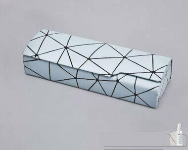 Hot-recommended high-end portable anti-pressure glasses case (specification: lattice blue [free cleaner + glasses cloth])